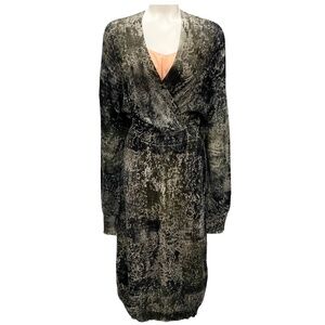 CIVIDINI OLIVE GREEN WOOL KNIT PERSEFONE DRESS WITH SLIP